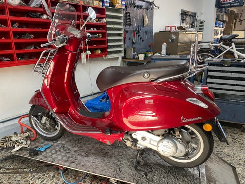 Vespa in der Werkstatt in Bremen 
